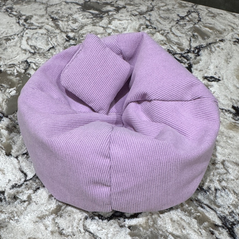 Lavender Knit beanie chair for dollhouse